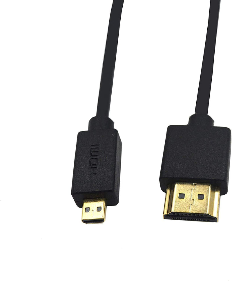 Duttek Micro HDMI to HDMI Cable, HDMI to Micro HDMI Cable, Extreme Slim Micro HDMI Male to HDMI Male Cable Support 1080P, 4K, 3D for GoPro Hero 8/7 Black,Sony A6500/A7,Canon Camera,etc(30cm/1feet) 30cm/12 inches