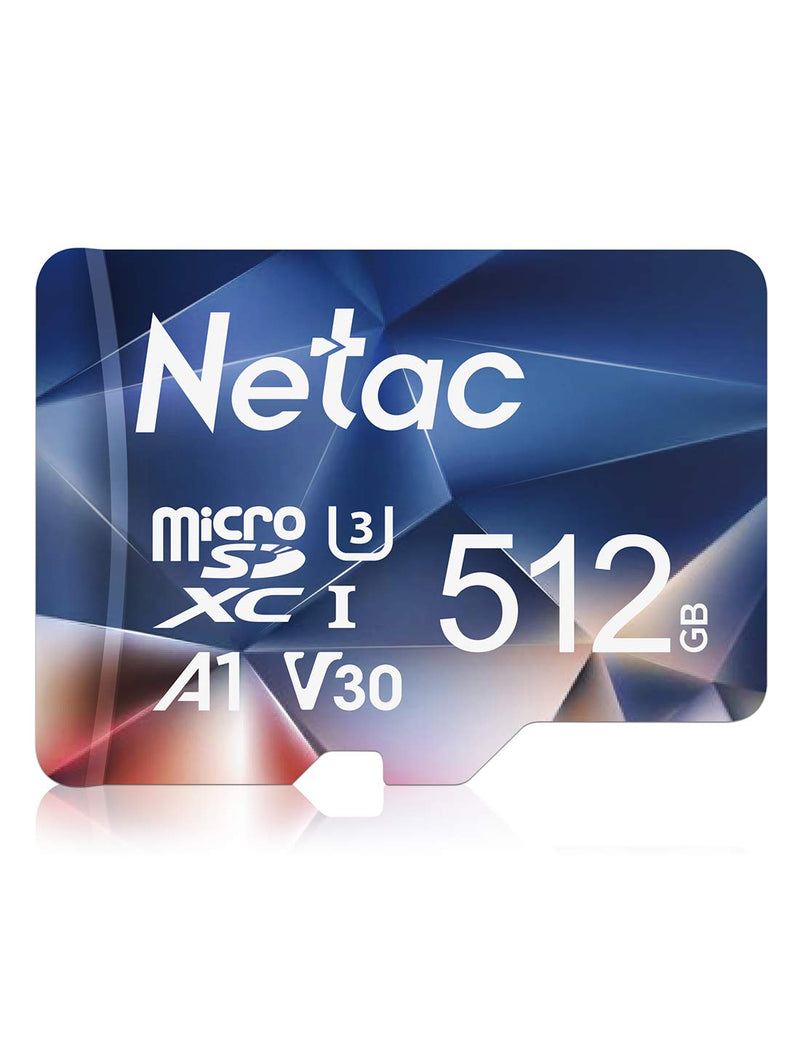 Netac 512GB Micro SD Card MicroSDXC Flash Memory Card 100MB/s eXFAT TF Card for Full HD 4K Video Recording, Nintendo-Switch, Tablet, GoPro, Dash Cam, Action Camera, DJJ Drone, UHS-I, U3, C10, V30 A1