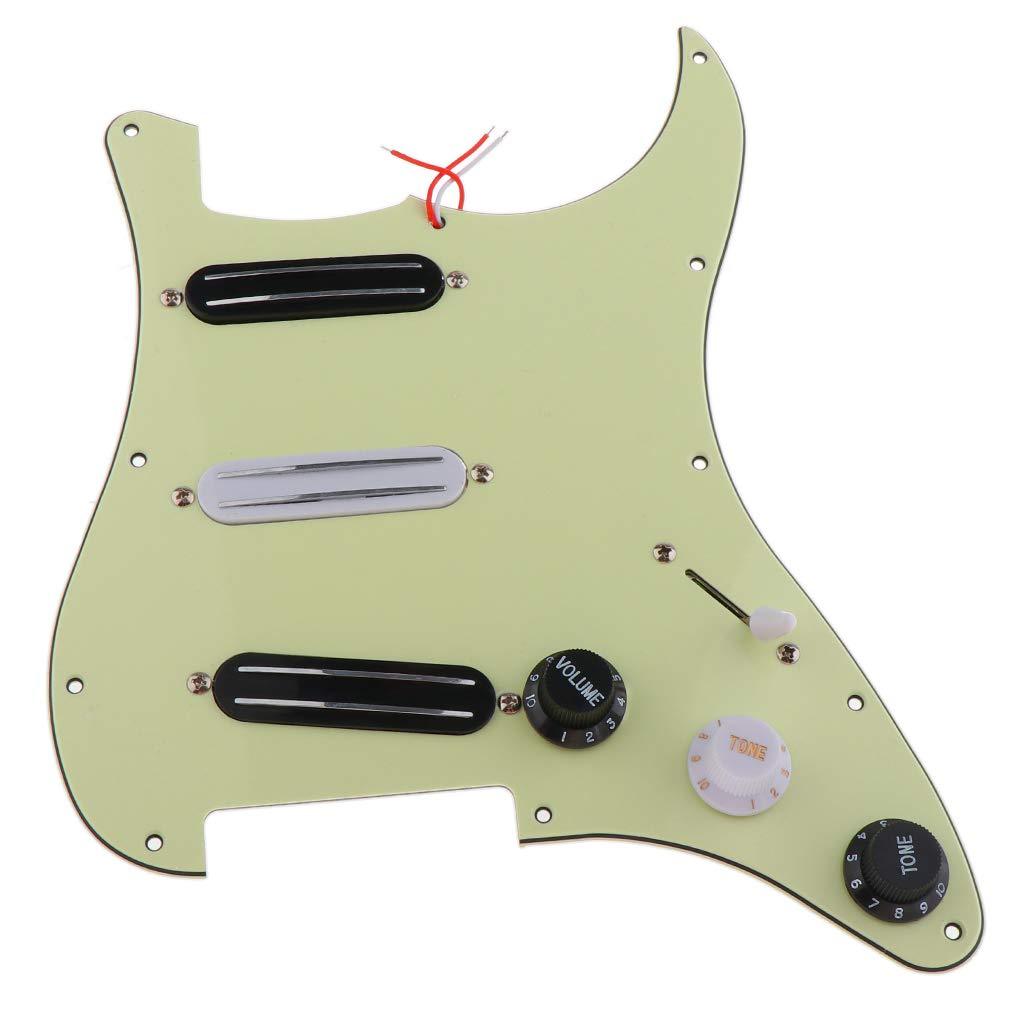 Alnicov SSS 11 Hole Strat Guitar Loaded Pickguard Prewired Scratch Plate For Electric Guitar milky with 3 dual rail humbucker pickup Light cyan