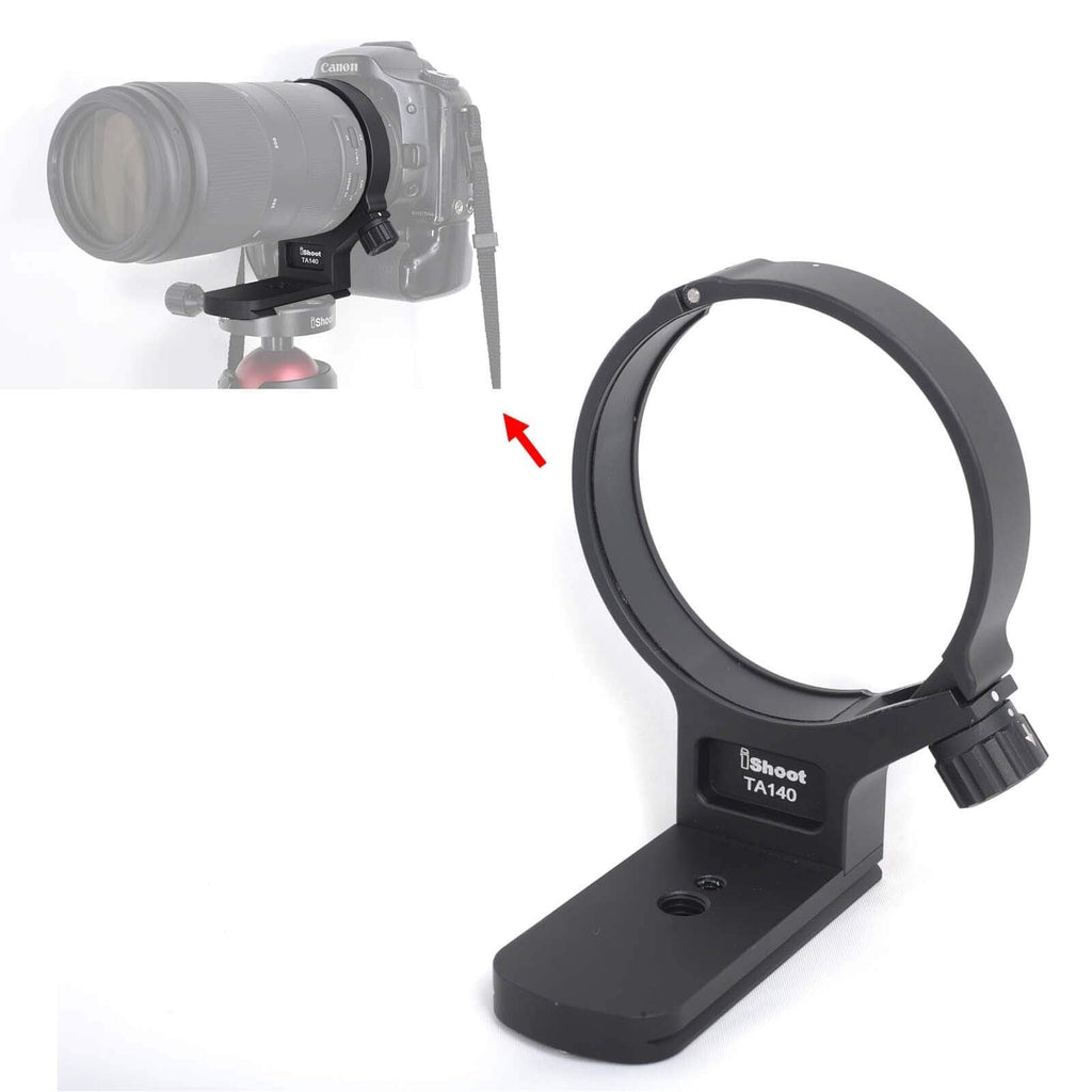 iShoot Lens Tripod Mount Ring for Tamron 100-400mm f/4.5-6.3 Di VC USD (A035), CNC Machined Lens Collar Support Bracket Holder, Bottom is ARCA-Swiss Fit Quick Release Plate for Tripod Ball Head