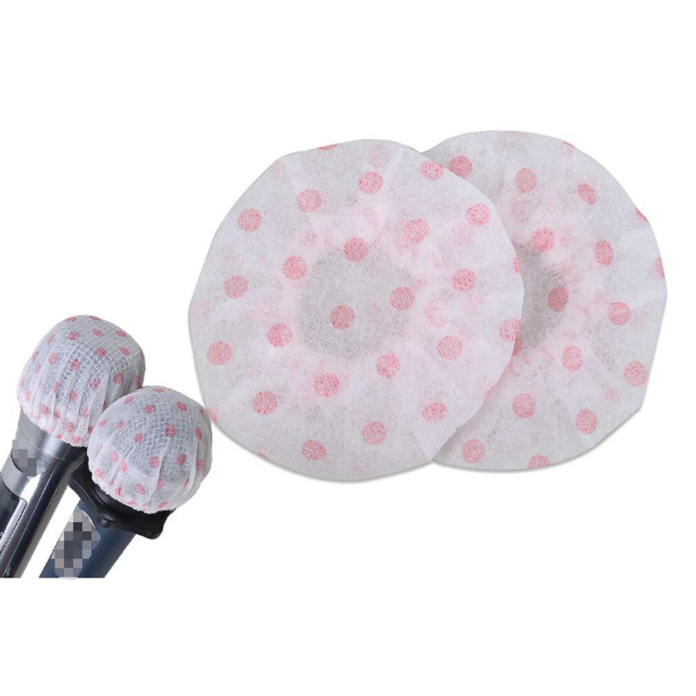 [AUSTRALIA] - 100Pcs Disposable Microphone Cover Non-Woven Elastic Band Karaoke Mic Cover Handheld Microphone Grill Hygiene Cover Protective Cap 