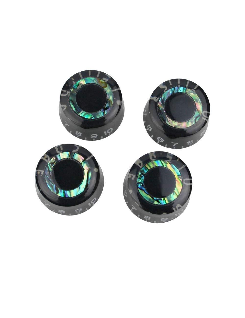 Guyker 4Pcs Guitar Control Knobs for 6mm(0.24”) Dia. Shaft Pots - Abalone Blue Green Speed Volume Tone Potentiometer Knob Compatible with Gibson Les Paul LP Style Electric Guitar Replacement Part