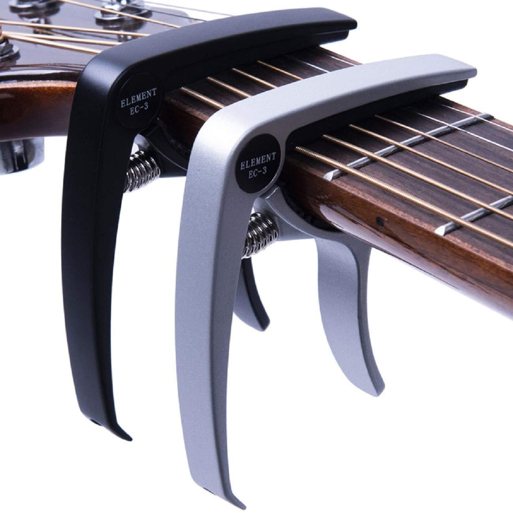 Caop,Guitar Capo-Strong and Durable, 2 pack for Economy Black+Sliver