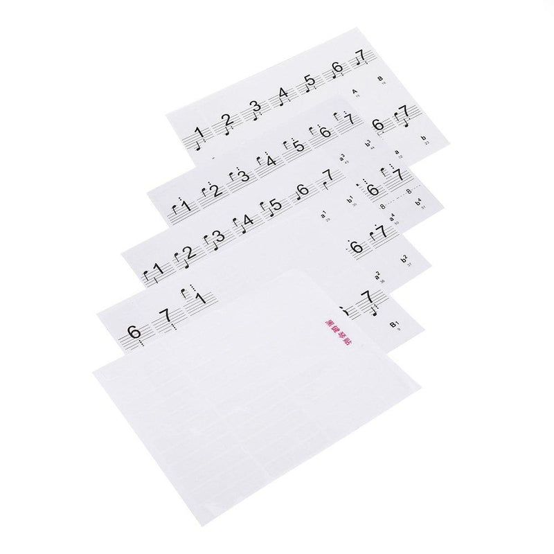 Alomejor Piano Stickers Piano Keyboard Music Note 88 Keys Removable Piano Key Tabs Stickers for White and Black Keys Transparent