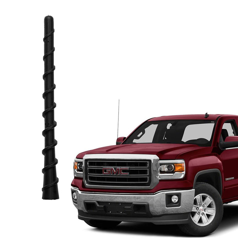 AMFRNE Short Flexible Radio Antenna for GM Truck 1999-2021, Fits for Chevy Silverado/GMC Sierra 1500 2500 3500 Pickup Replacement Antenna Rod, Car Wash Safe Proof, Black 7 Inch Rubber Spiral Mast