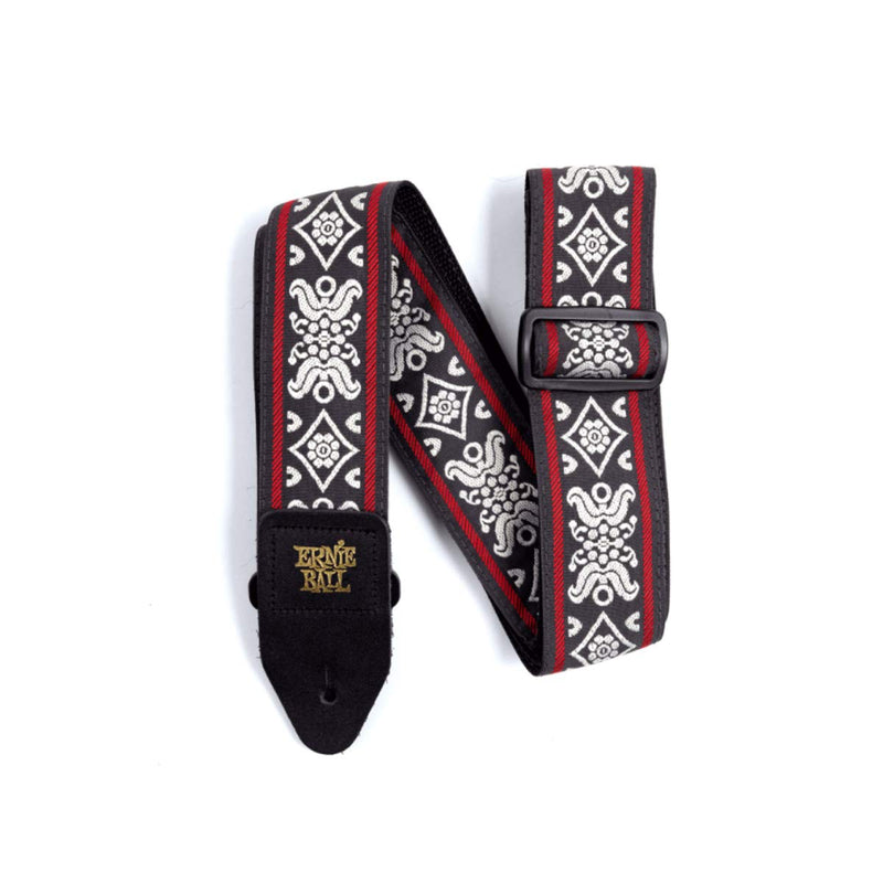 [AUSTRALIA] - Ernie Ball Jacquard Guitar Strap, Blackjack Red (P04669) Regal 