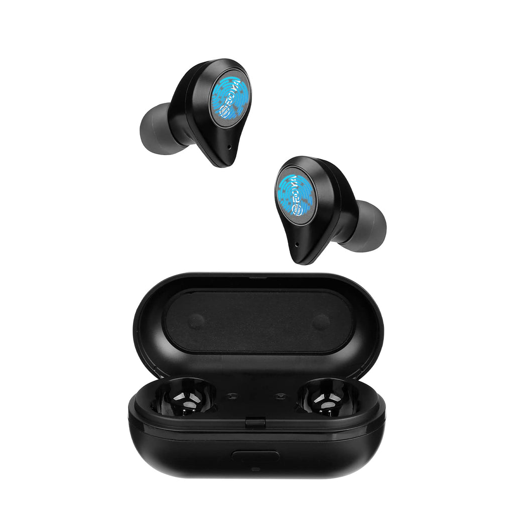 True Wireless Earbuds, BOYA Blutooth 5.0 in-Ear Earbuds Touch Control Wireless Headphone Earphone with Charging Case Built-in Microphone for Phone Calls Music Listening Sports (Black) Black