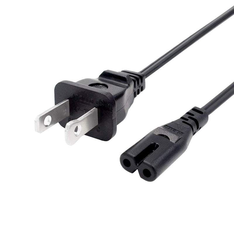 UL Listed Power Cord for Samsung Soundbar PS-WM20 Q60r Q90r Q70R PS-WJ4000 PS-WJ6500 PS-WK450 HW-Q60R HW-Q90R HW-Q70R Sound bar Subwoofer AC 2 Prong 6Ft Power Cord IEC C7 Cable Replacement