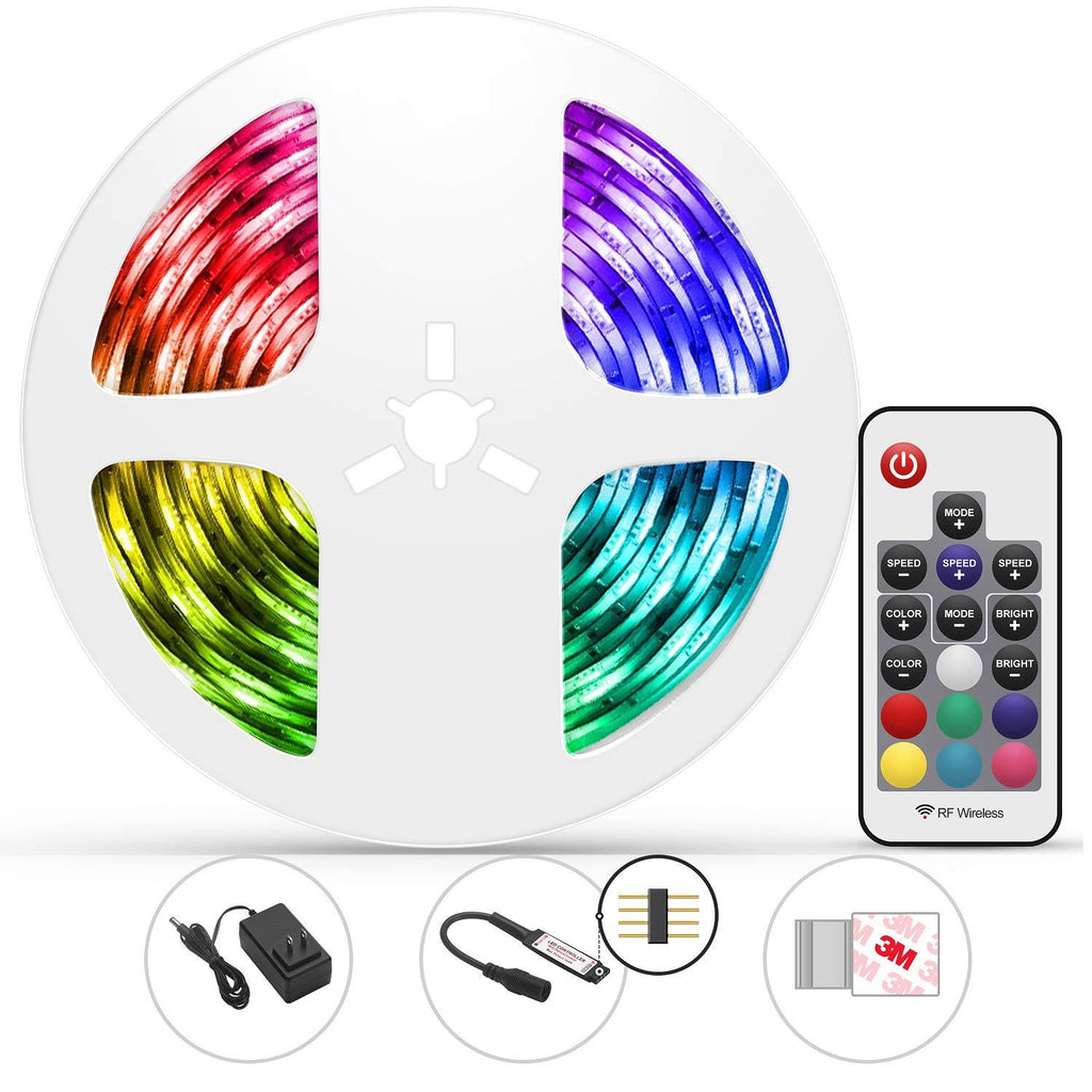 [AUSTRALIA] - LED Strip Lights, SLAOUWO 16.4ft Flexible Waterproof RGB Strip Lights with Remote Color Changing SMD 5050 12V 150 LED Groups with 450 LED Beads for DIY Decoration Bedroom Kitchen Party Christmas 