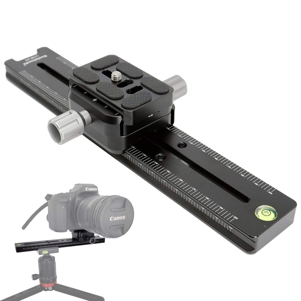 koolehaoda 240mm Professional Rail Nodal Slide Metal Quick Release Clamp,Dual Dovetail Camera Bracket Mount with Double-Sided Clamp can be Rotated 90°, for Camera with Arca Swiss Compatible(LCB-24R) LCB-24R