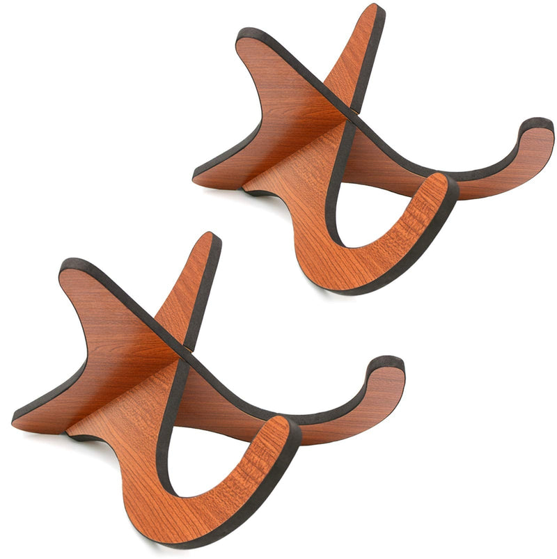 Ukulele Stand Holder 2 Pack Wooden Stand Folding Portable Musical Instrument Stand for Ukulele Violins Mandolins and Banjo