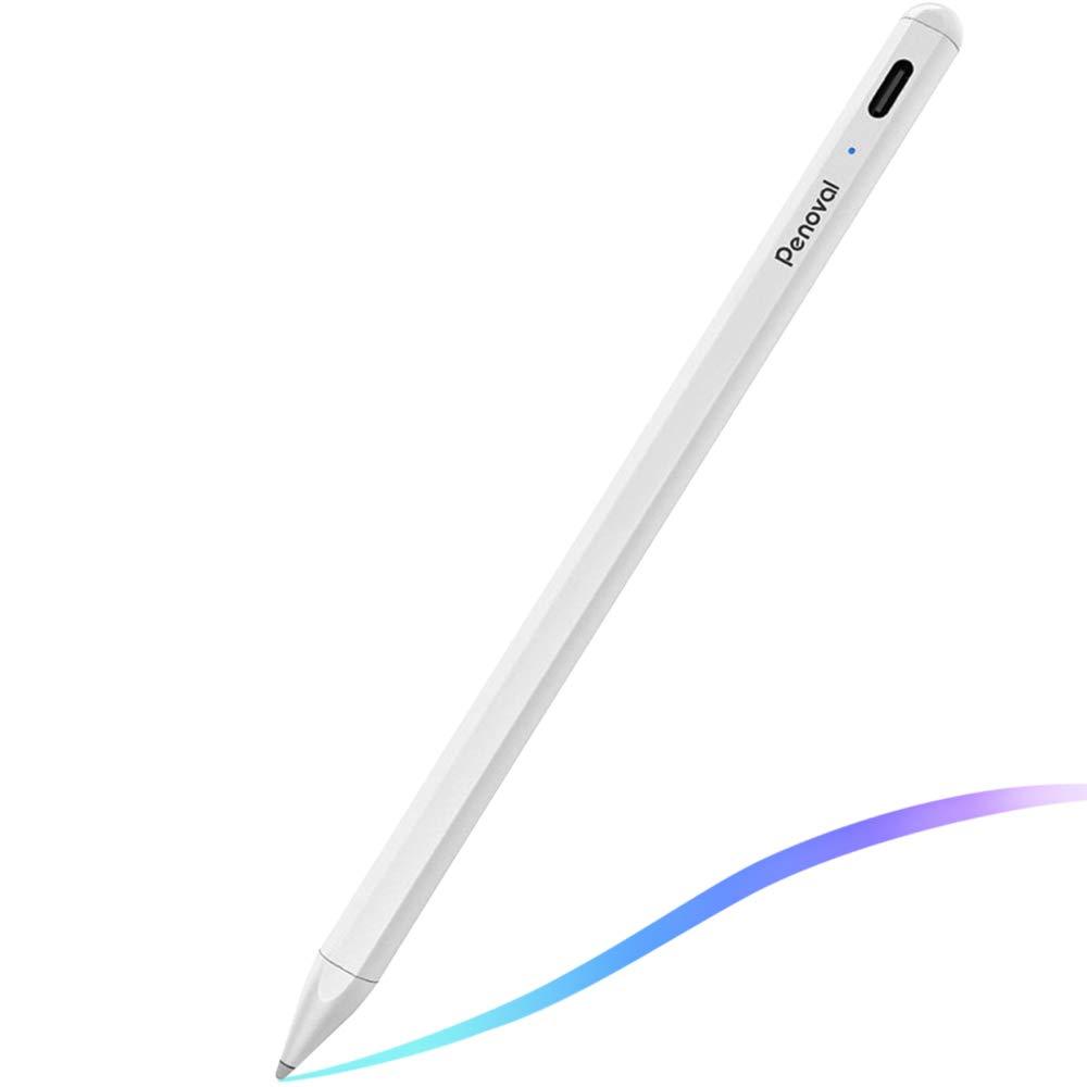 Stylus Pen for Apple iPad Pencil, Penoval Active Stylus with Palm Rejection and Magnetic Function, Compatible with Apple iPad Pro 11 & 12.9"(2018-2020), iPad 8th/7th/iPad 6th/Mini 5th Gen/iPad Air 3rd White