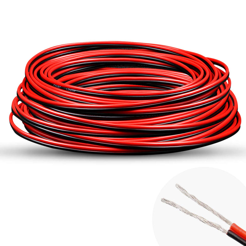 50 Feet 20 Gauge Stranded Wire 2 Conductors UL Recognized, AWSOM 20AWG Electrical Wire,Red Black Wire for LED Strip Lights Extension, DC Wire, Speaker Wire, Doorbells Wire,Automotive Wire