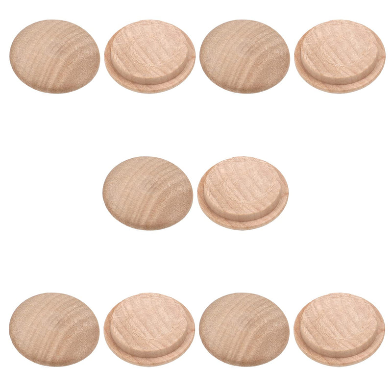MroMax 50Pcs Round Wood Button Plugs 0.98" Dia Cherry Hardwood Furniture Buttons Caps 25mm Wooden Screw Covers for Screw Holes Craft Furniture Decoration Woodworking