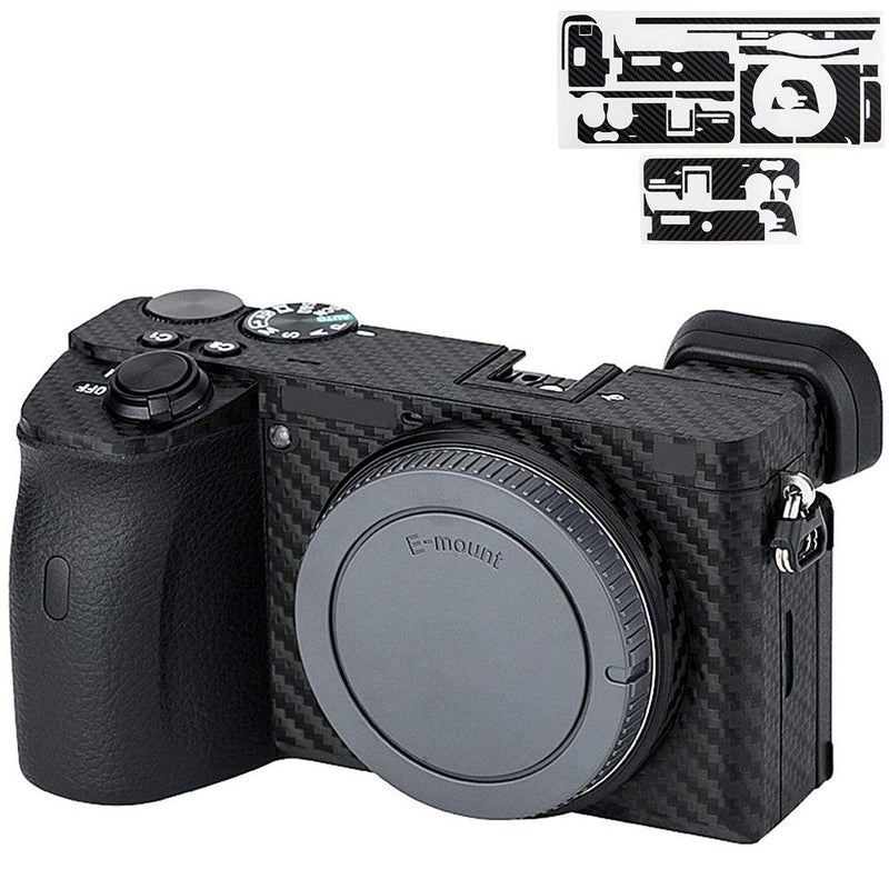 Anti-Scratch Anti-Wear Camera Body Skin Cover Protector Film for Sony Alpha A6600 Protective Decoration - Carbon Fiber Black