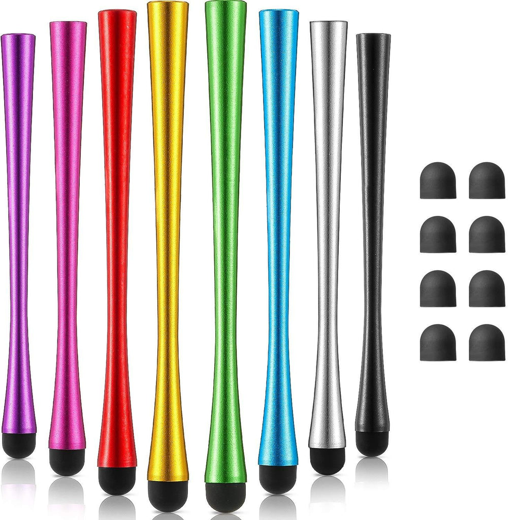 Outus 8 Pieces Slim Waist Stylus with 8 mm Fiber Tips Stylus Pens Capacitive Stylus for Touch Screens Devices Compatible with iPhone, iPad, Tablet (8 Colors)