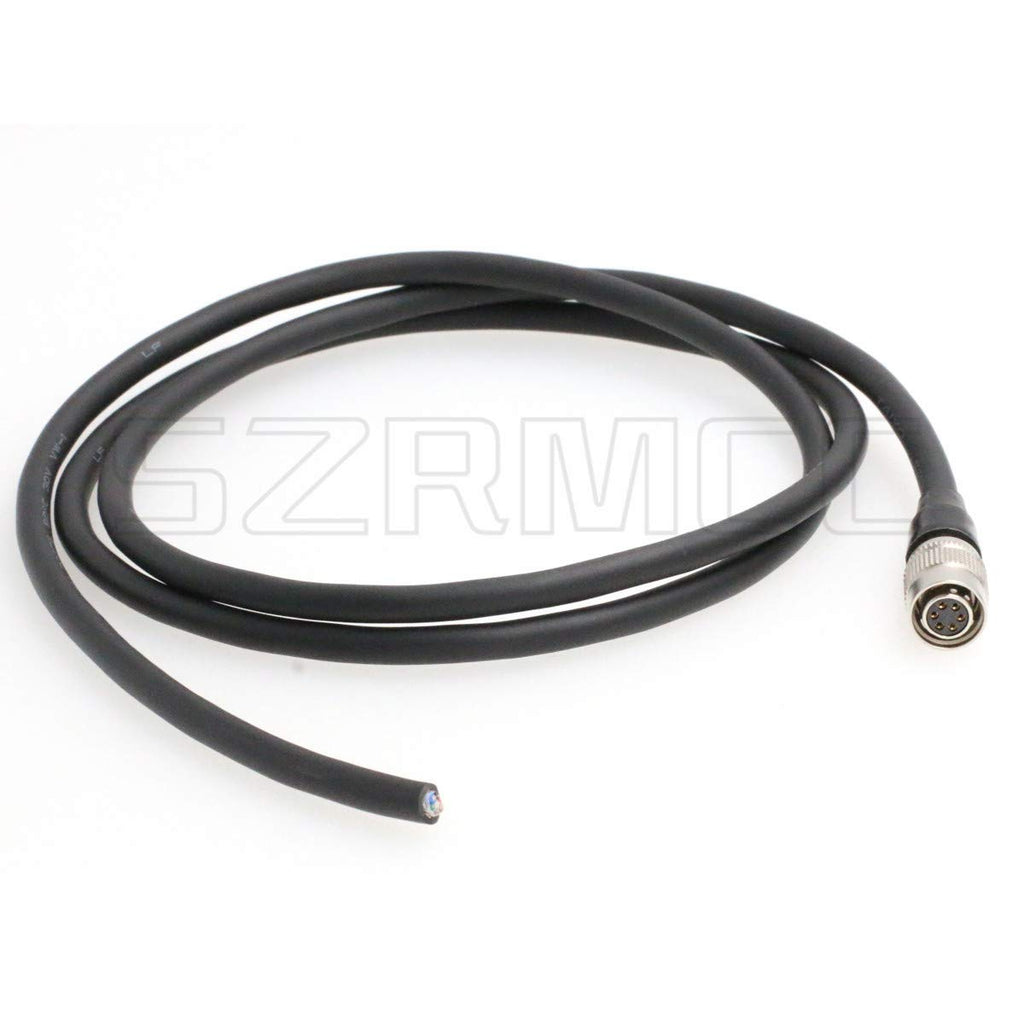 SZRMCC HR10A-7P-6S Hirose 6 pin Female to Open end Shield I/O and Power Cable for Basler Sony AVT GIGE CCD Cameras (Straight, 1m) Straight