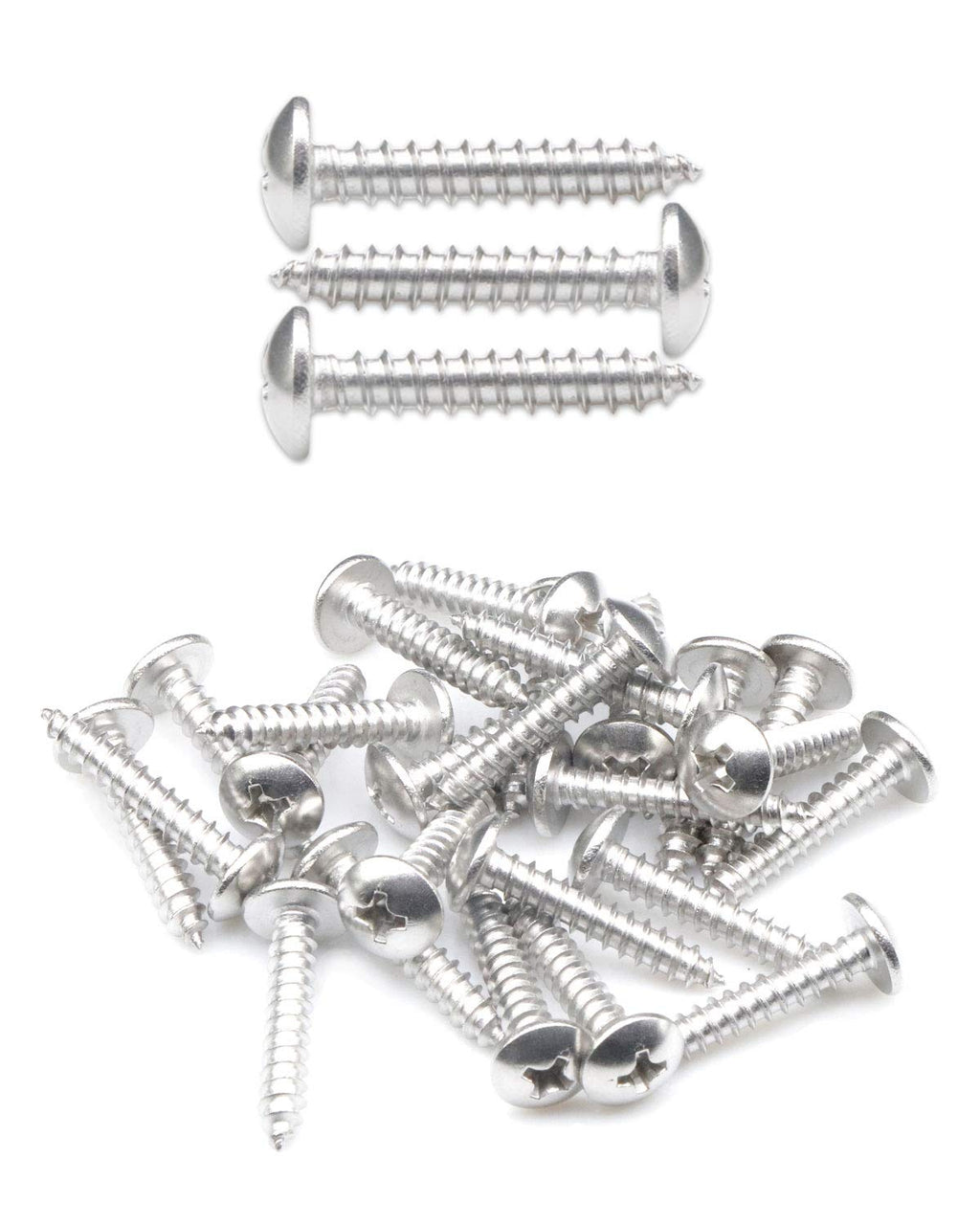 100Pcs #6 x 3/4" Truss Head Phillips Wood Screws Stainless Steel 304 Self Tapping Screw | by IMSCREWS 100 Pcs #6x3/4" Silver