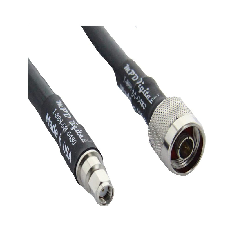 MPD Digital Genuine Times Microwave LMR-400 LMR400 RF Coaxial Cable with N Male and RP-SMA Male Connectors for Hotspot, WiFi, Radio Transmitters, Antenna, 12ft 12