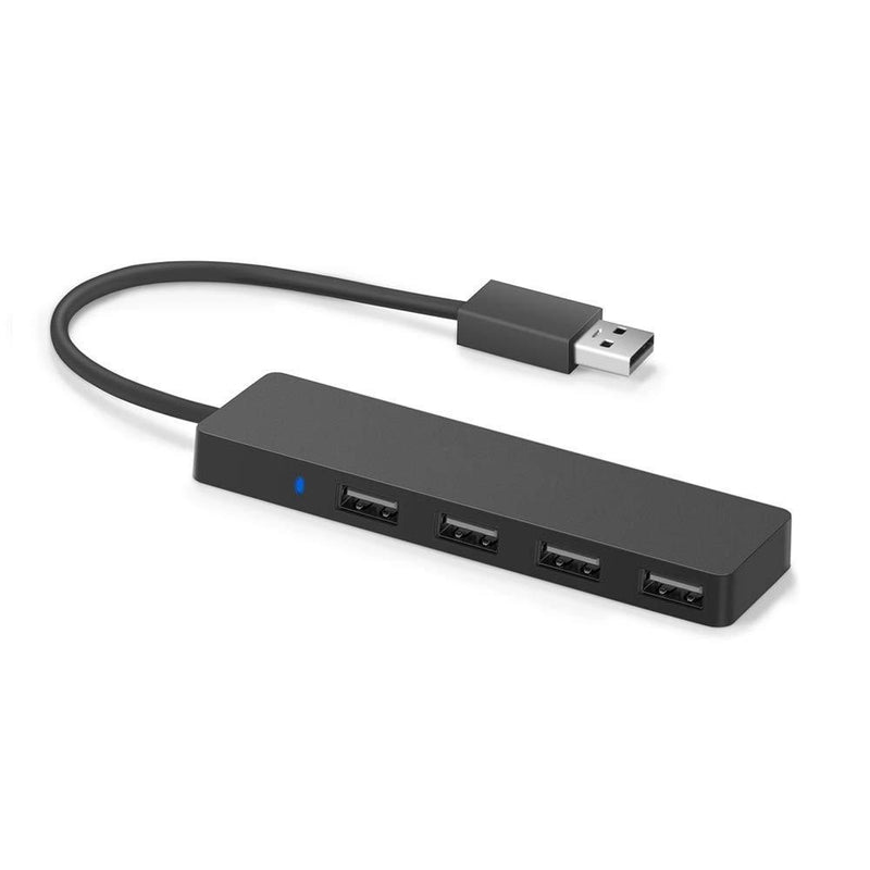 MMOBIEL 4-Port USB 2.0 Ultra Slim Data Hub Adapter Black