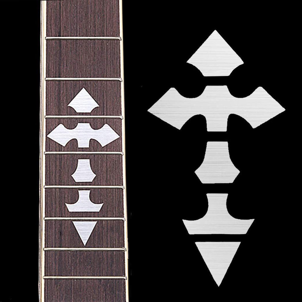 Universal Inlay Silver Cross Sticker for Acoustic Electric Guitar Bass DIY Neck Fretboard/Fret Markers Scale Decal Thin