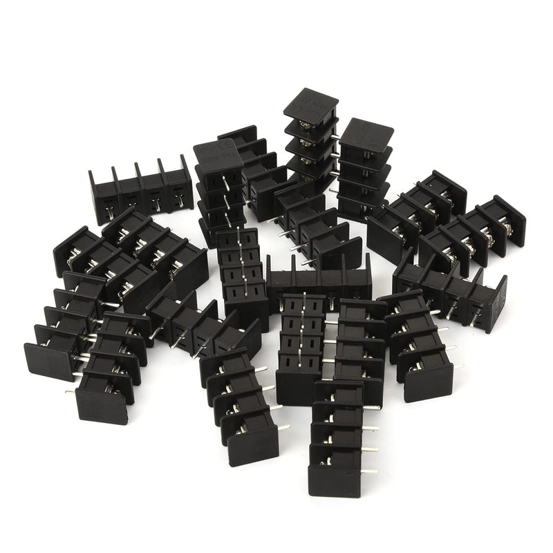 Fielect 20Pcs 7.62mm Pitch 4P PCB Screw Terminal Block Connector Black 300V 20A Pluggable Teminal Blocks Connector