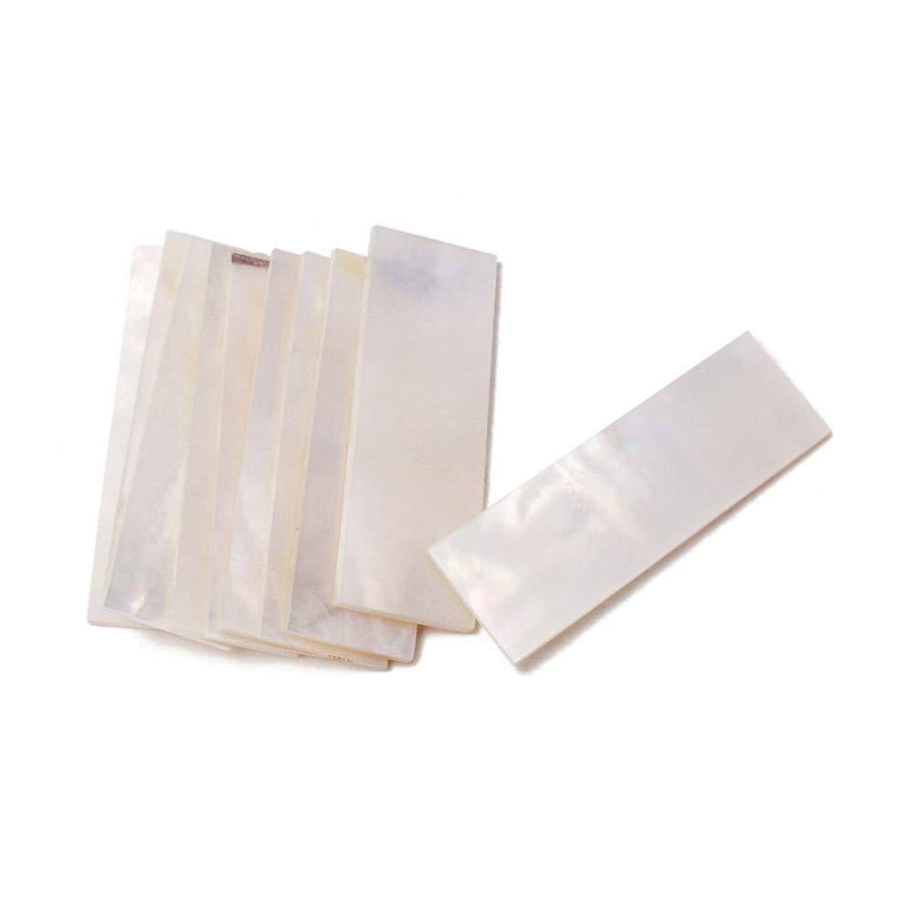 SUPVOX 10pcs Inlay Material White Mother of Pearl Shell Blanks Sheet Rectangle Inlay Material for Guitar