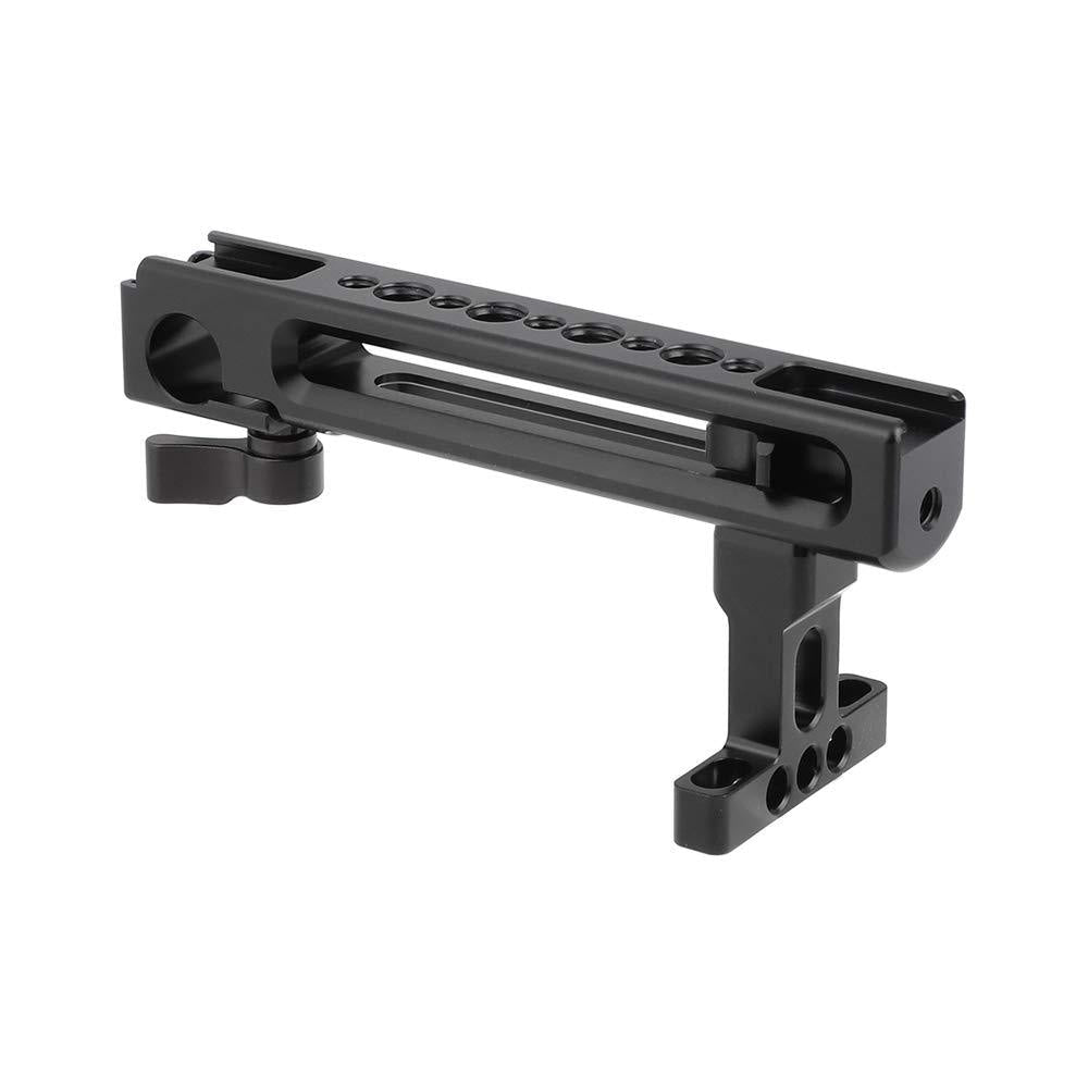 CAMVATE Aluminum Top Handgrip with Detachable Handle Seat 1/4" Mounting Points & Built-in 15mm Rod Clamp & Shoe Mount Adapters