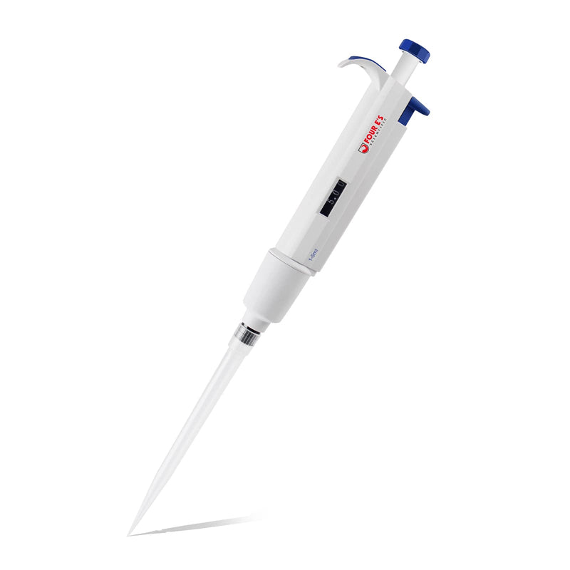 5mL Adjustable Volume Pipette - Four E's Scientific Lab Single Channel Micro Pipettor, 1-5mL Manual Liquid Micropipette 1000-5000μl (increment :50μl)