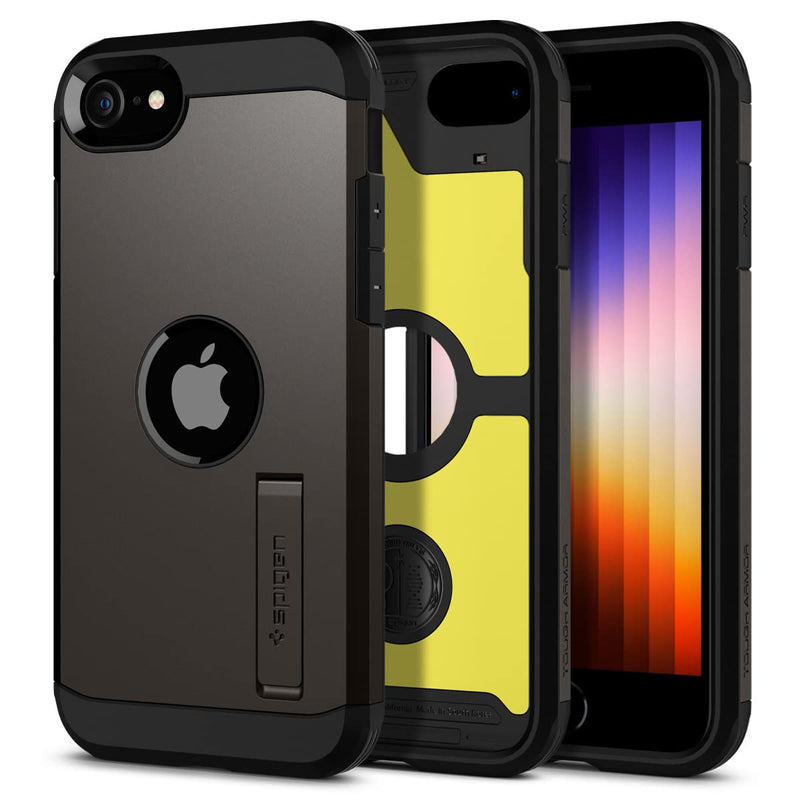 Spigen Tough Armor [Extreme Protection Tech] Designed for iPhone SE 2022 Case/iPhone SE 3 Case 2022 / iPhone SE 2020 Case/iPhone 8 Case/iPhone 7 Case - Gunmetal