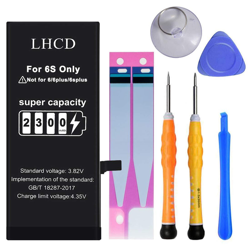 LHCD New 2300mAh Battery for iPhone 6S, High Capacity Battery Replacement Kit with Complete Repair Tool and Instructions - 24 Months Warranty