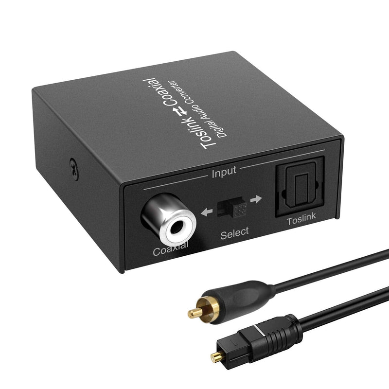 Optical to Coaxial OR Coax to Optical Digital Audio Converter Bi-Directional Digital SPDIF Toslink Optical to Coaxial Digital Audio Signal Adapter Support 192 KHZ Sampling Rate Noise-Free Transmission