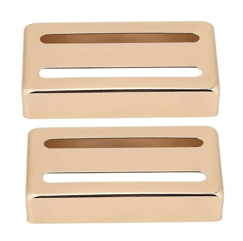 Tzong 2Pcs Gold Acoustic Two-line Electric Humbucker Guitar Pickup Cover 7cm x 3.8cm x 1.9cm