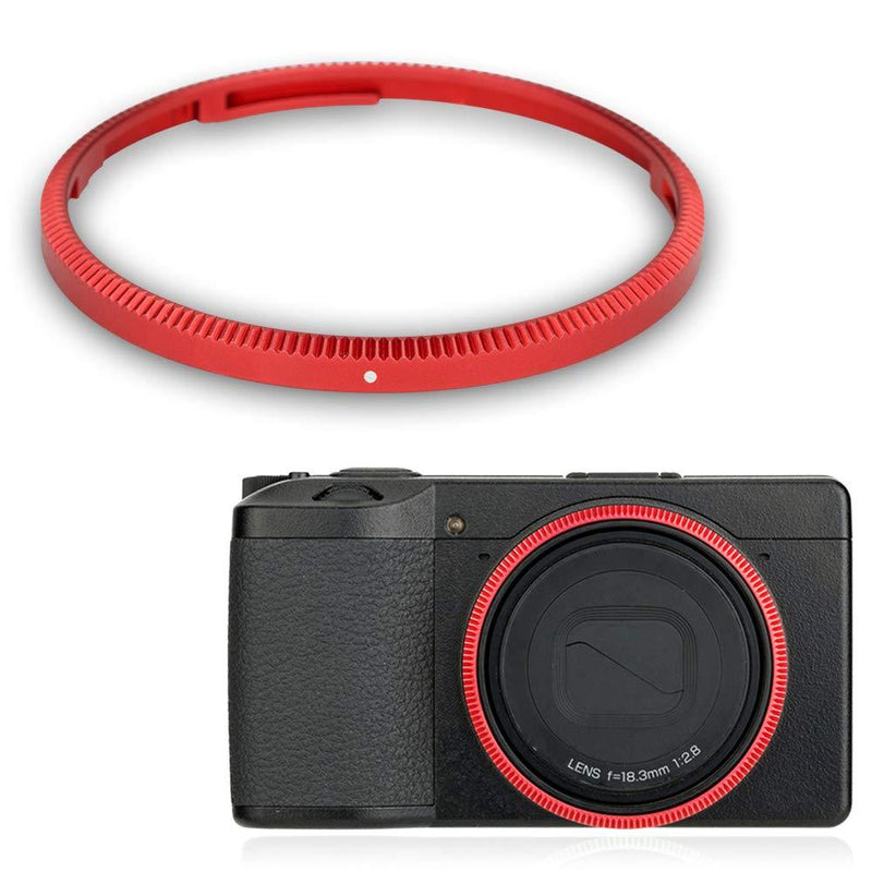 Metal Ring for Ricoh GR III GR3 GRIII Camera, Anti-Lost Spare Accent Ring Camera Lens Decoration Replace GN-1-Red RED