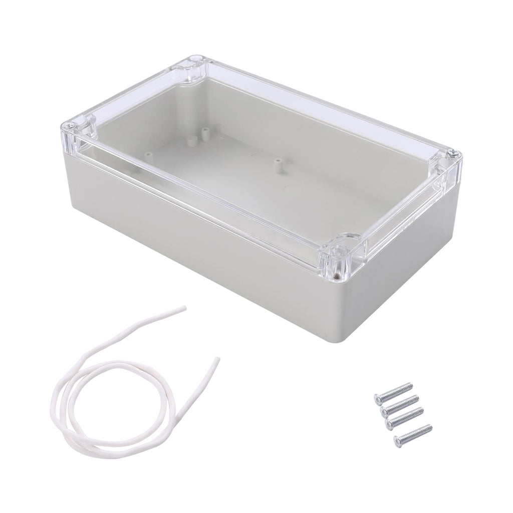 Fielect Junction Box ABS Plastic Dustproof Waterproof IP67 Universal Electrical Project Enclosure with PC Transparent Clear Cover 7.87" x 4.72" x 2.20" 200x120x56mm