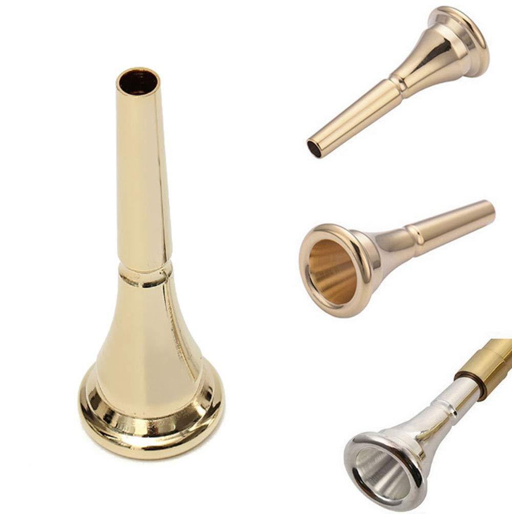 Tzong Round Horn Plated Metal Trumpet Mouthpiece Musical Instruments Gold