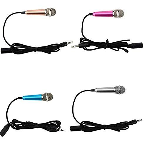 4 Pieces Mini Microphone Portable Vocal Microphone Mini Karaoke Microphone for Mobile Phone Laptop Notebook, 4 Colors