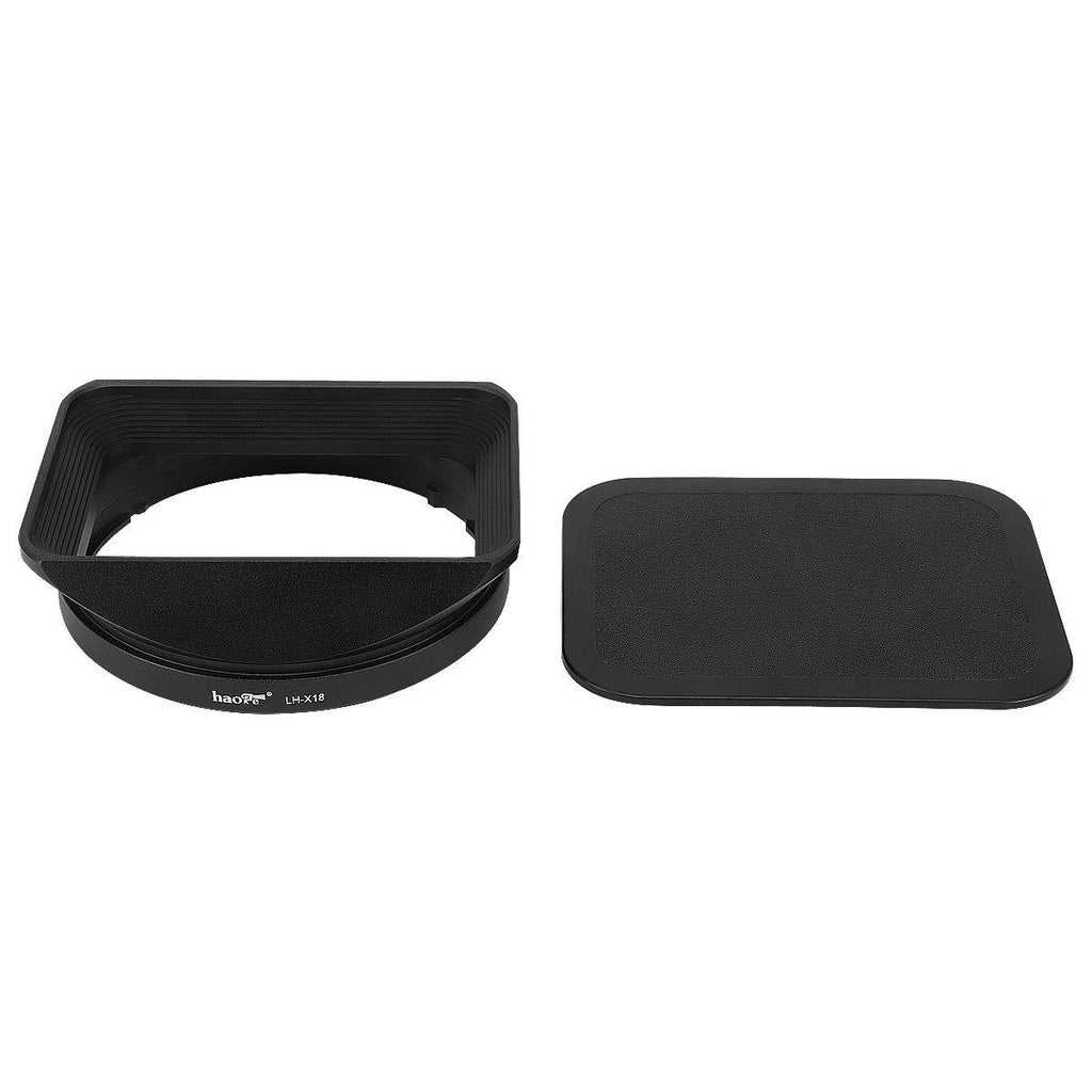 Haoge LH-X18 Bayonet Square Metal Lens Hood Shade with Cap for Fujifilm Fuji Fujinon XF 16-80mm F4 R OIS WR XF16-80mmF4 Lens