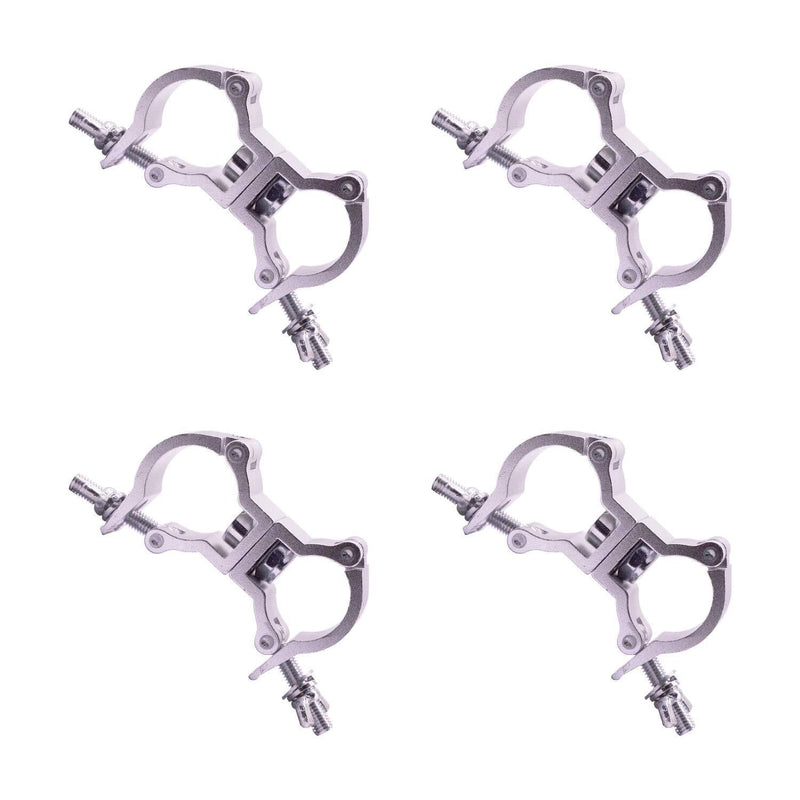 BORYLI 4 packs DJ Truss Swivel Coupler Clamp Fit Pipe 35-38mm F24 Heavy Duty Aluminum Alloy 110 LBS for Stage Light(33-38mm double-heads) 33-38mm 2heads