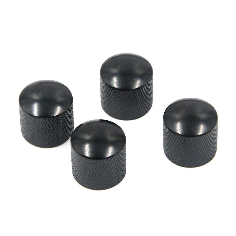 Geesatis Black Guitar Speed Control Knobs Volume Tone Dome Knob for Telecaster Electric Guitar or Bass, Set of 4