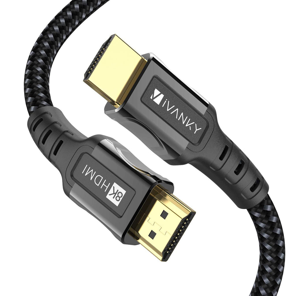 8K HDMI Cable 3.3 ft iVANKY HDMI 2.1 Cable 8K@60Hz Ultra HD 48Gbps 8K HDR, 3D, 4320P,2160P, 1080P, Ethernet - Zinc Alloy Shell - Audio Return (ARC), UHD TV, Monitor, PS4, PS3, PS5 3.3 feet