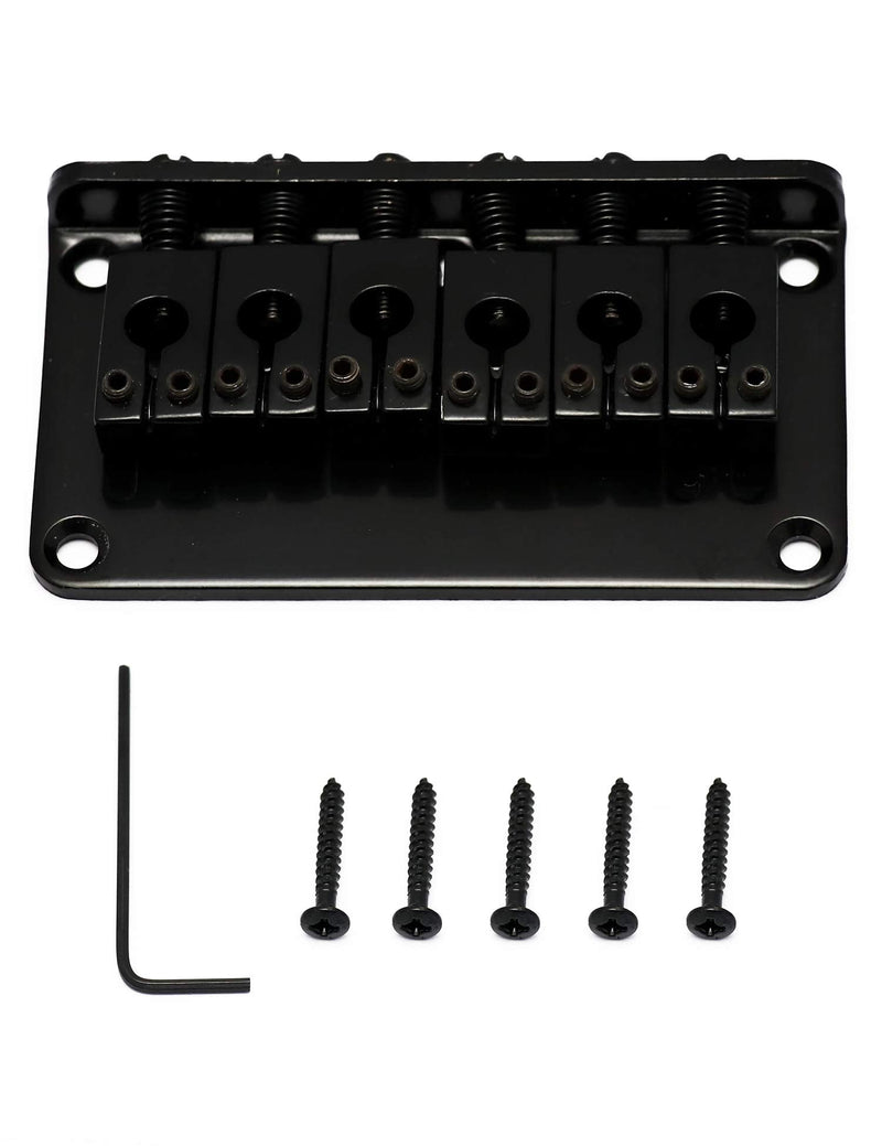 Metallor Guitar Bridge Saddles for Hardtail Strat Tele Electric Guitar Parts Replacement Black.