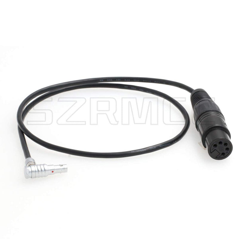 SZRMCC XLR 5 Pin Female to Right Angle 00B 5 Pin Audio Input Cable for Arri Alexa Mini and Z CAM E2 Camera (Right Angle, 60cm)