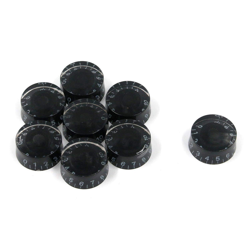 Geesatis 8 pcs Control Speed Knobs Black Electric Guitar Top Knobs LP Style Les Paul Control Knobs Speed Volume Tone Control Speed Knobs for Guitar Bass