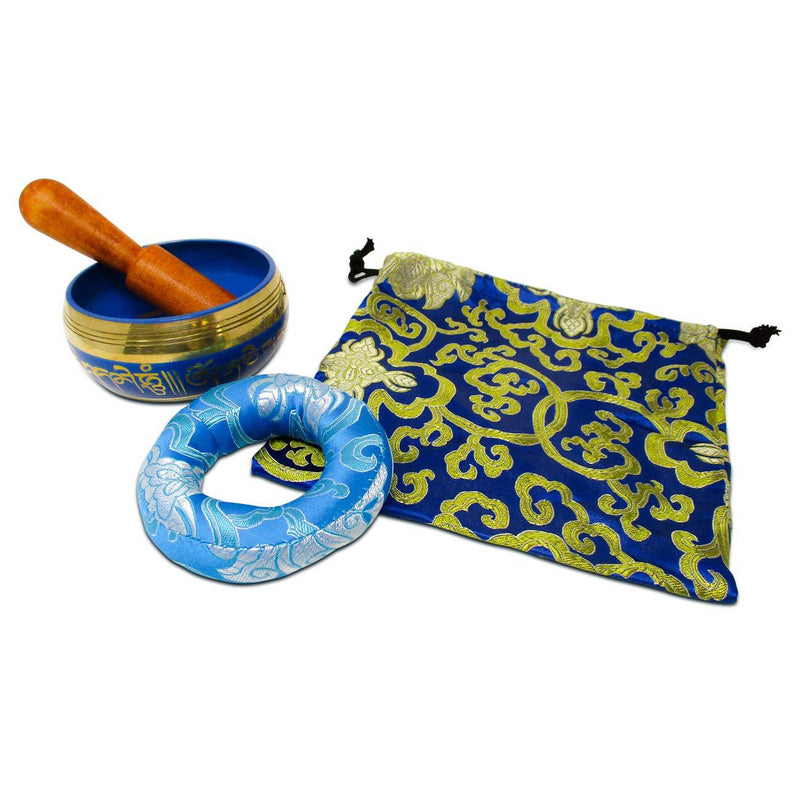 3.7" Tibetan Chakra Singing Bowl Set with Mallet and Carry Bag by Trademark Innovations