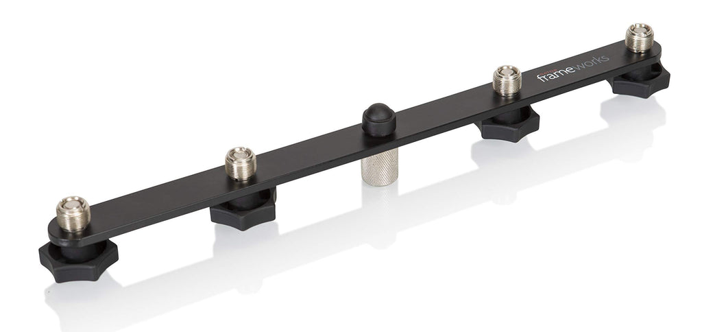 [AUSTRALIA] - Gator Frameworks 1-to-4 Mic Mount Bar with Standard 5/8-Inch Thread Suitable for Most Microphone Stands Boom Arms (GFWMIC1TO4) 4 Microphones 