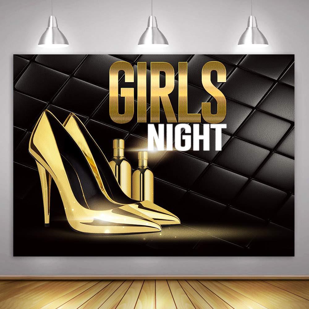 Carnival Night Background Golden Dance Shoes Perfume Girl Night Theme Party Photo Studio Booth Background (10x7ft) 10x7ft