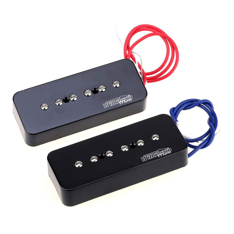 Wilkinson Low Gauss Iconic Sound Ceramic P90 Soapbar Single Coil Pickups Set for SG/LP Electric Guitar, Black