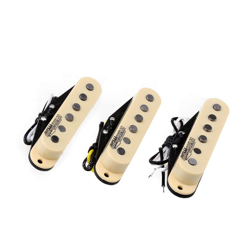 Wilkinson Vintage Tone Alnico 5 Staggered ST Strat Single Coil Pickups SSS Set for Stractocaster Electric Guitar, Cream