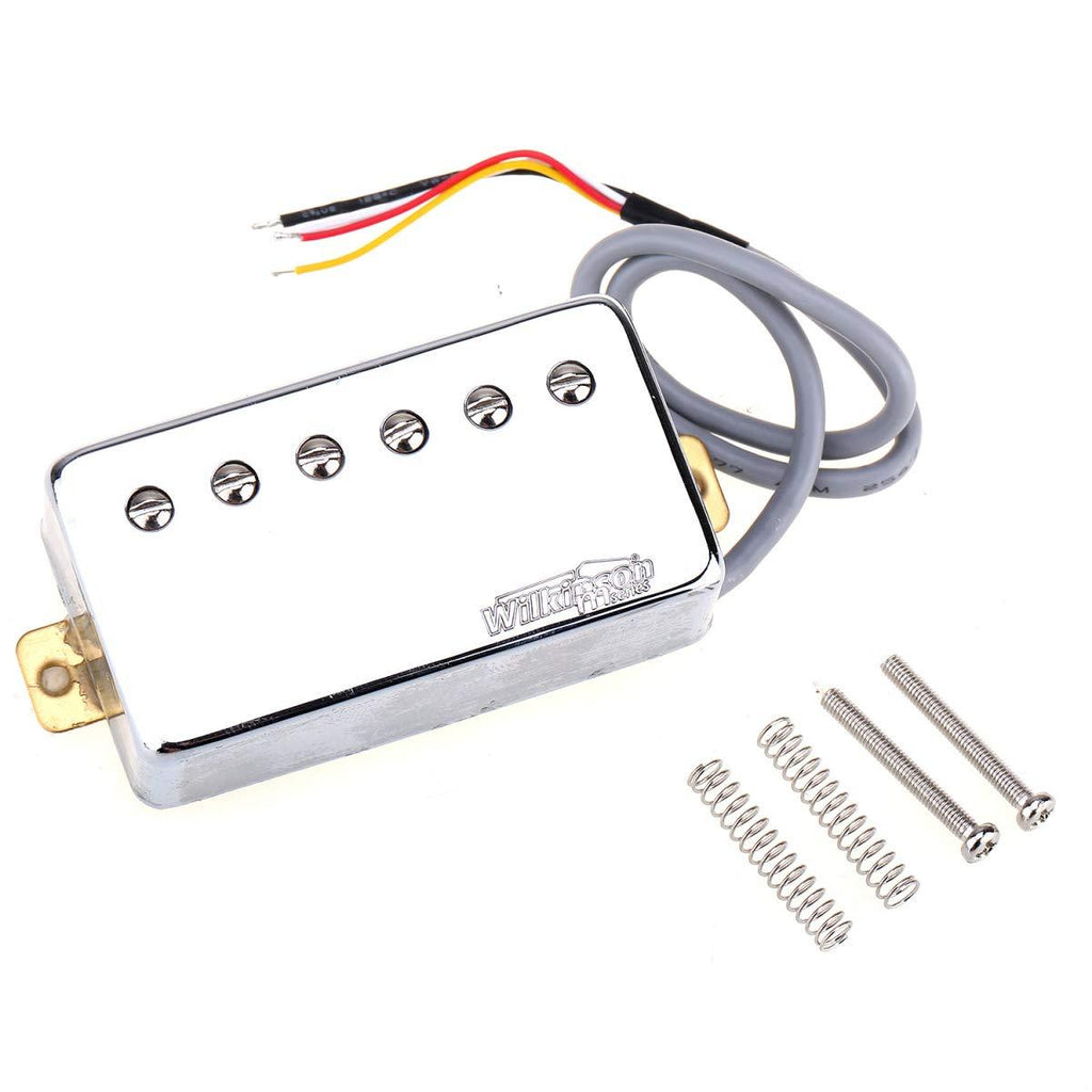 Wilkinson Vintage Tone Alnico 5 PAF Style Humbucker Neck Pickup for Les Paul Style Electric Guitar, Chrome